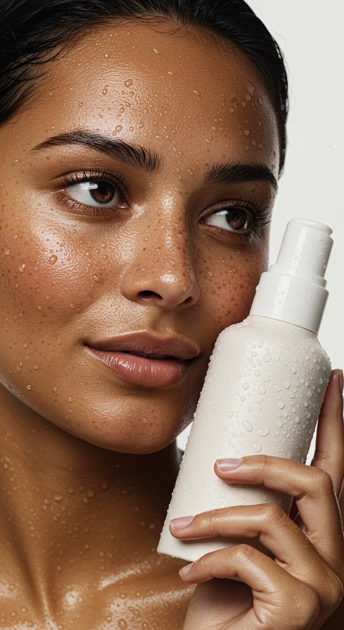 Skincare campaign, product to face